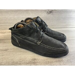 Sperry Top Sider Black Leather Chukka Boot Shoes Size 7 M Fisherman Grandpa Gorp